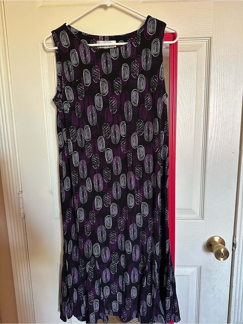 Danny & Nicole Black and Purple Sleeveless Midi Dress